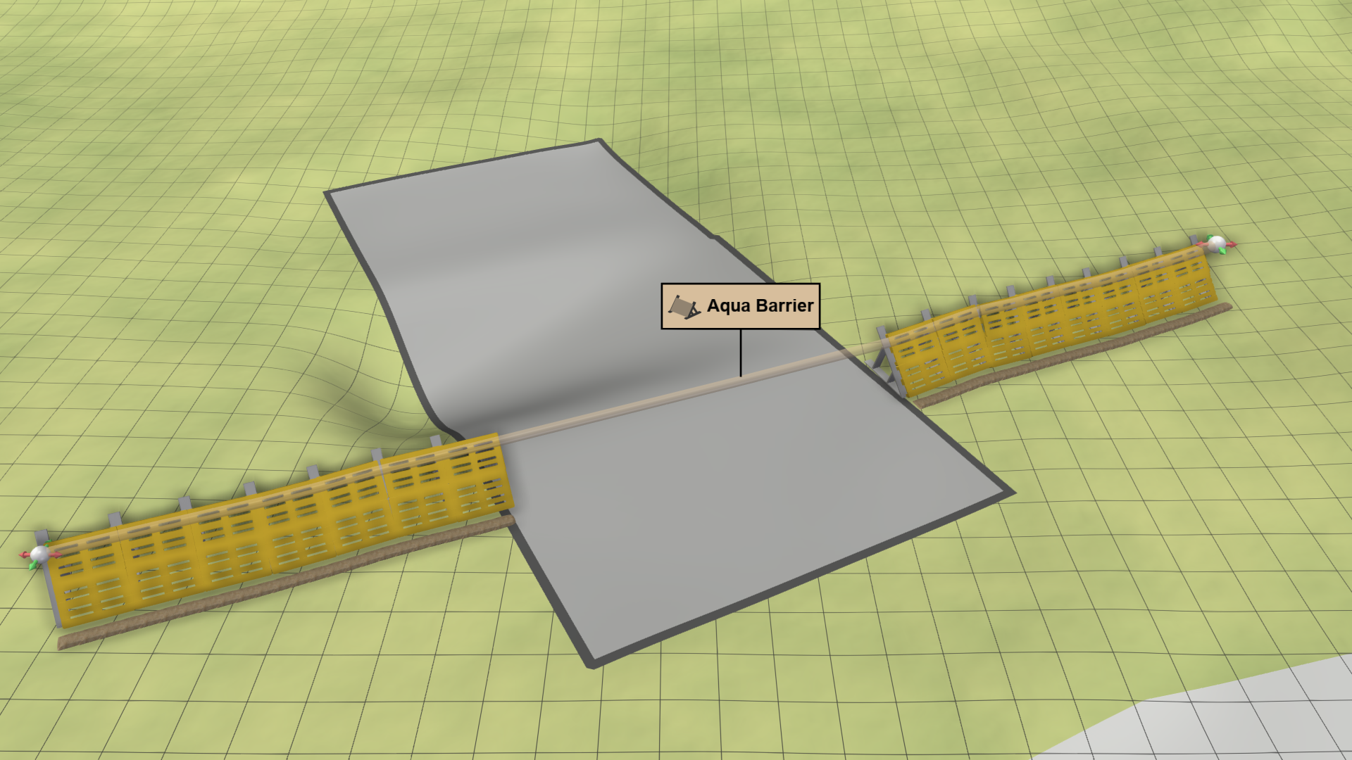 Barrier through building footprint