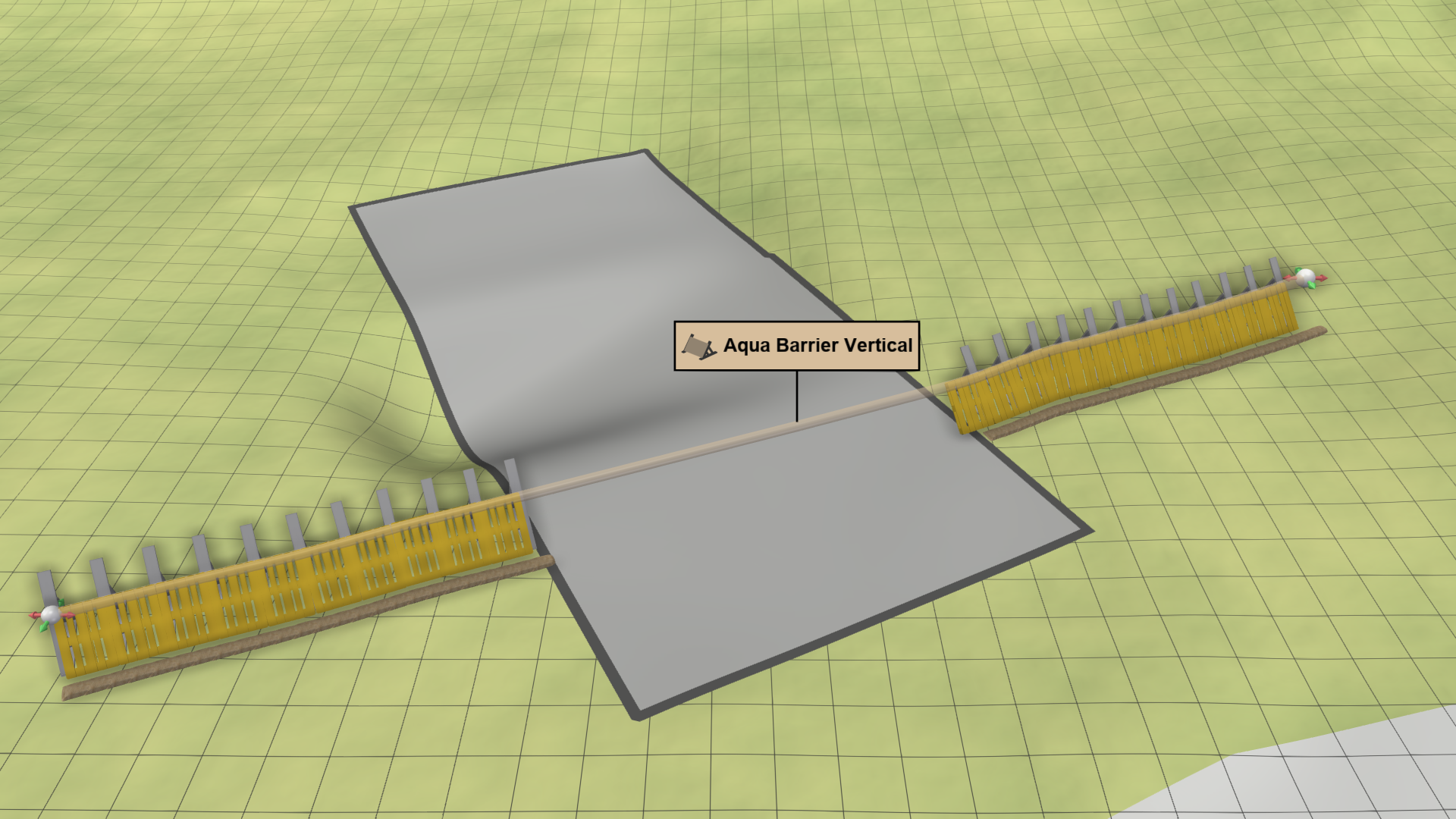 Barrier through building footprint