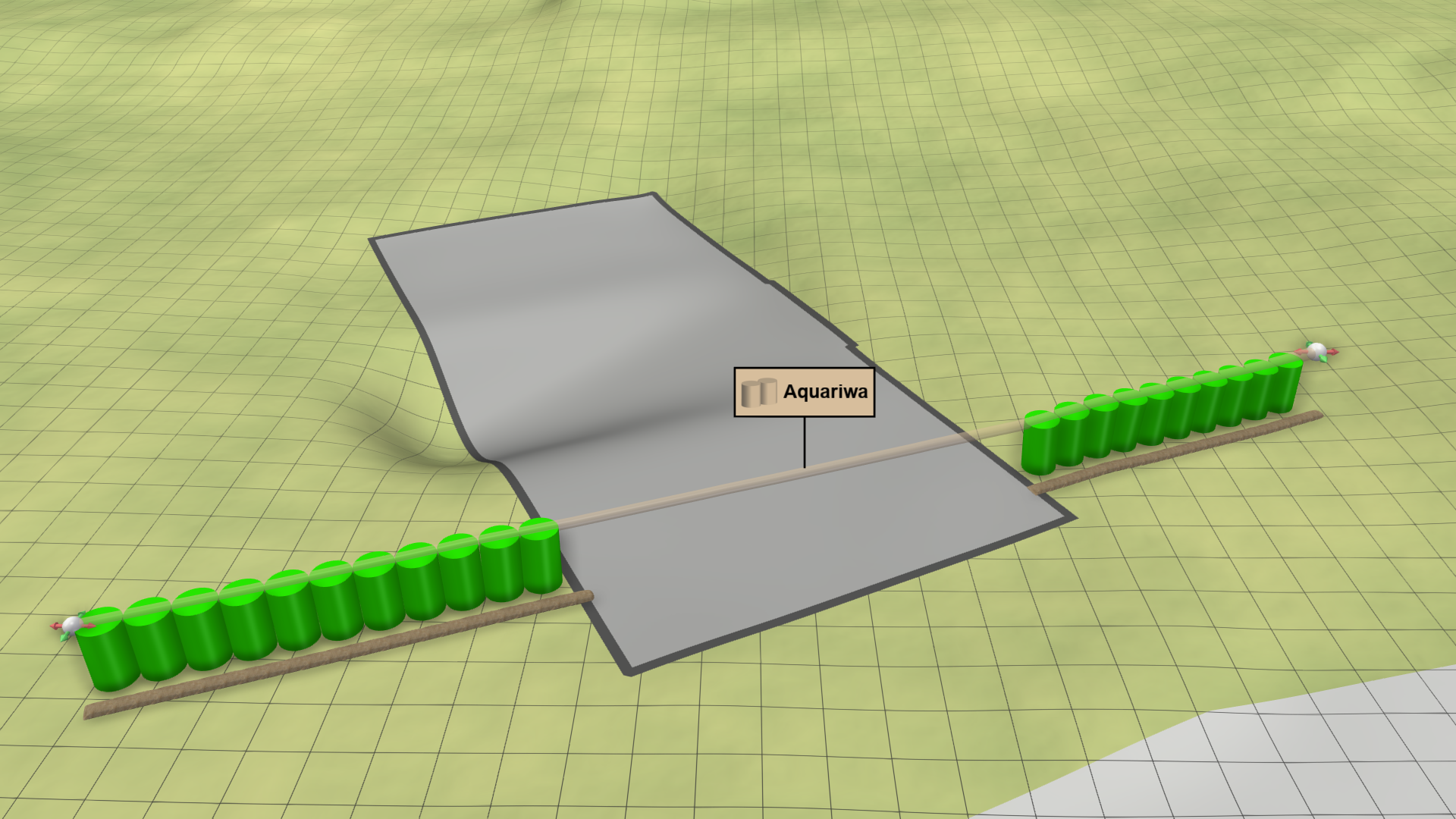 Barrier through building footprint