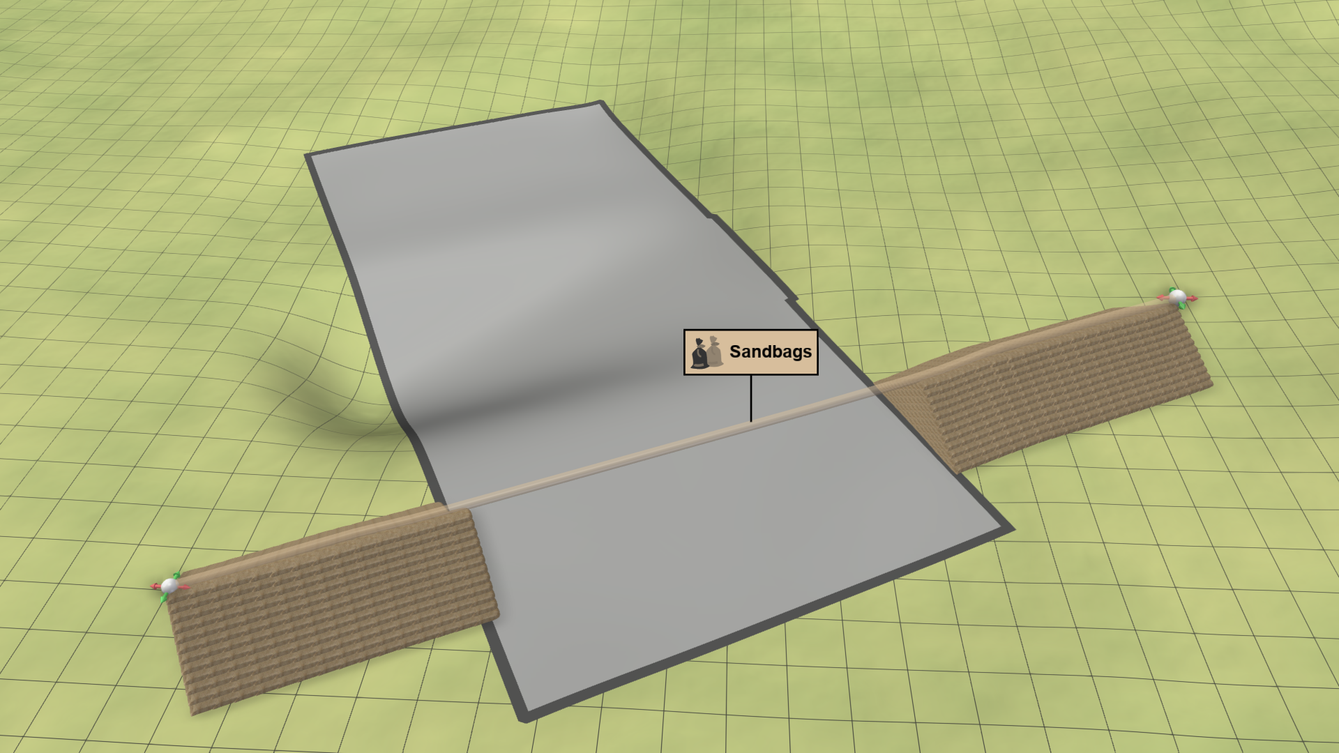 Barrier through building footprint