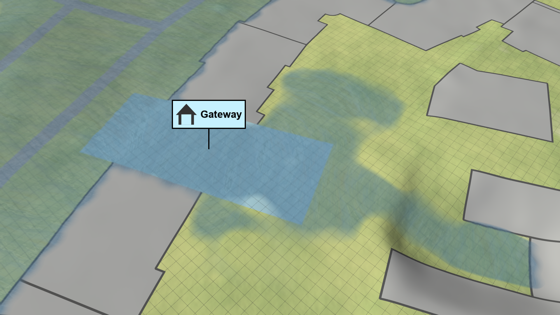 Building footprint with gateway WallBoundariesDisabled Image