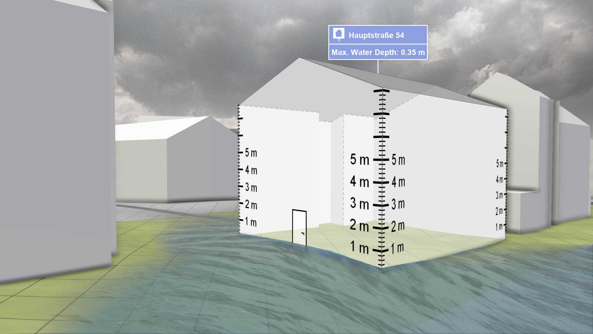 Inspection of building with wet facades enabled via the Action Tool Panel