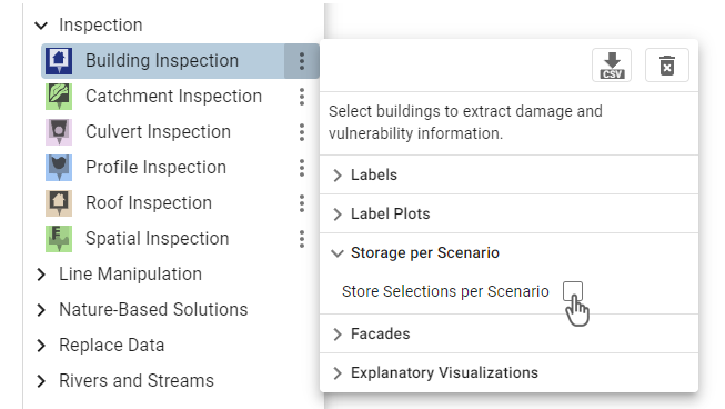 Enable action storage per scenario in Action Tool Panel