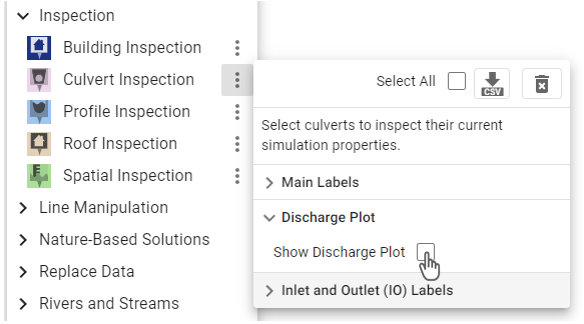 Display discharge plot setting