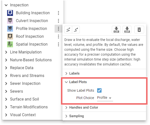 Enable label plots in Action Tool Panel