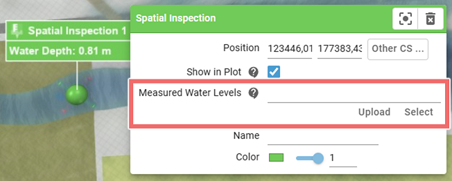 Select measured water levels for comparison with simulated data