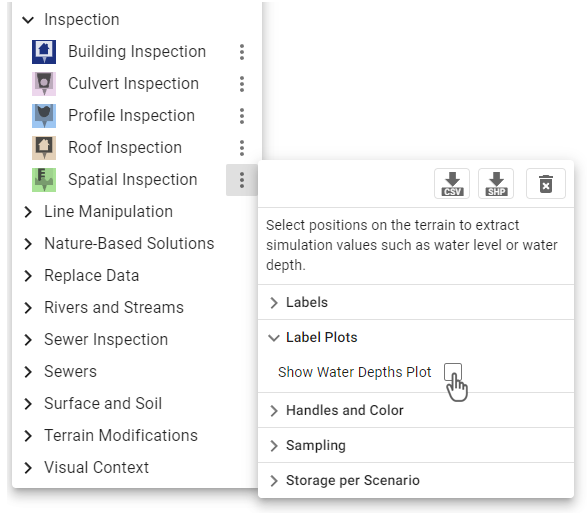 Enable label plots in Action Tool Panel