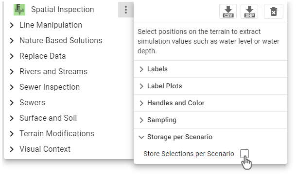 Enable action storage per scenario