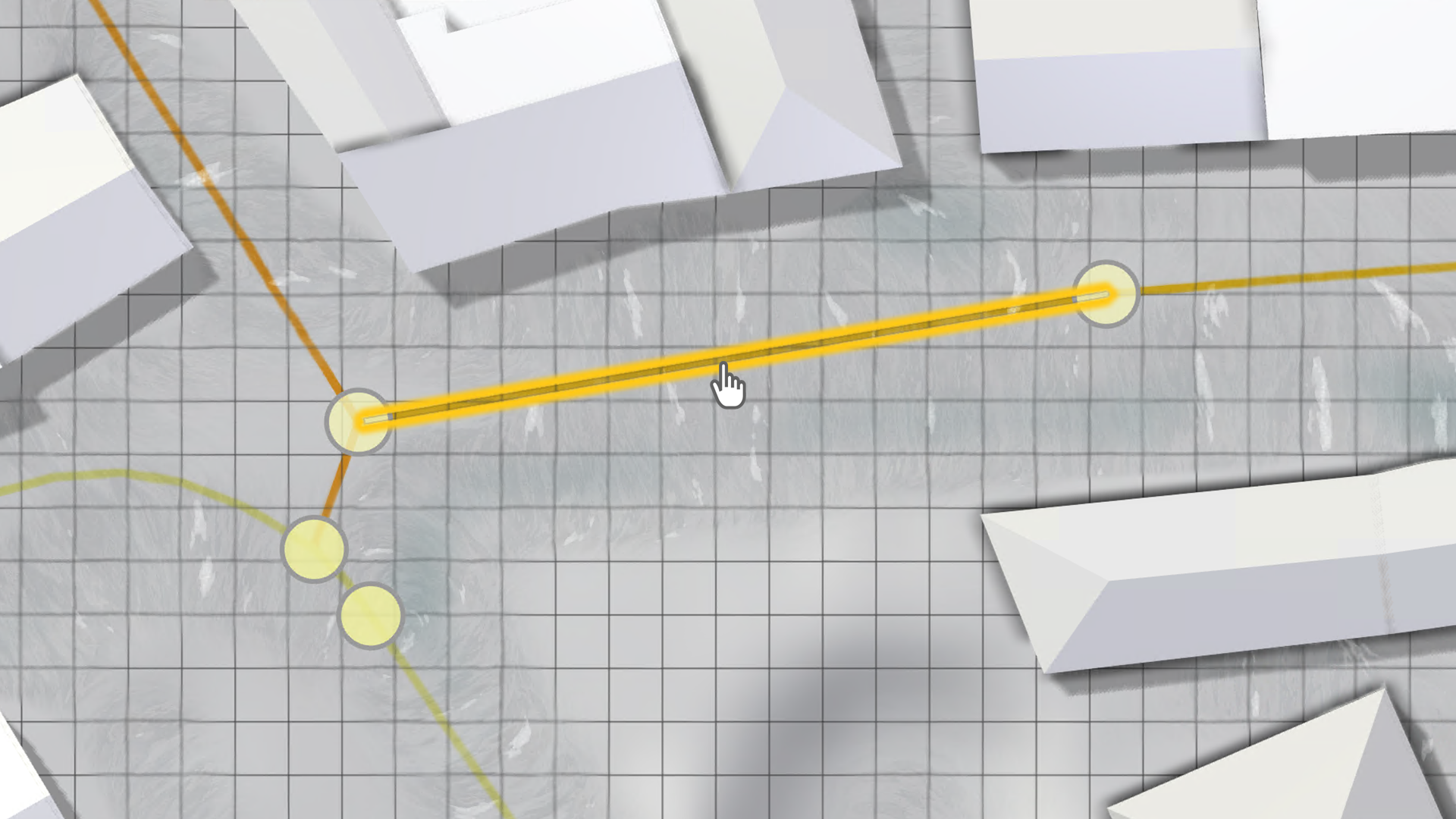 Selection of a sewer conduit in 2D view
