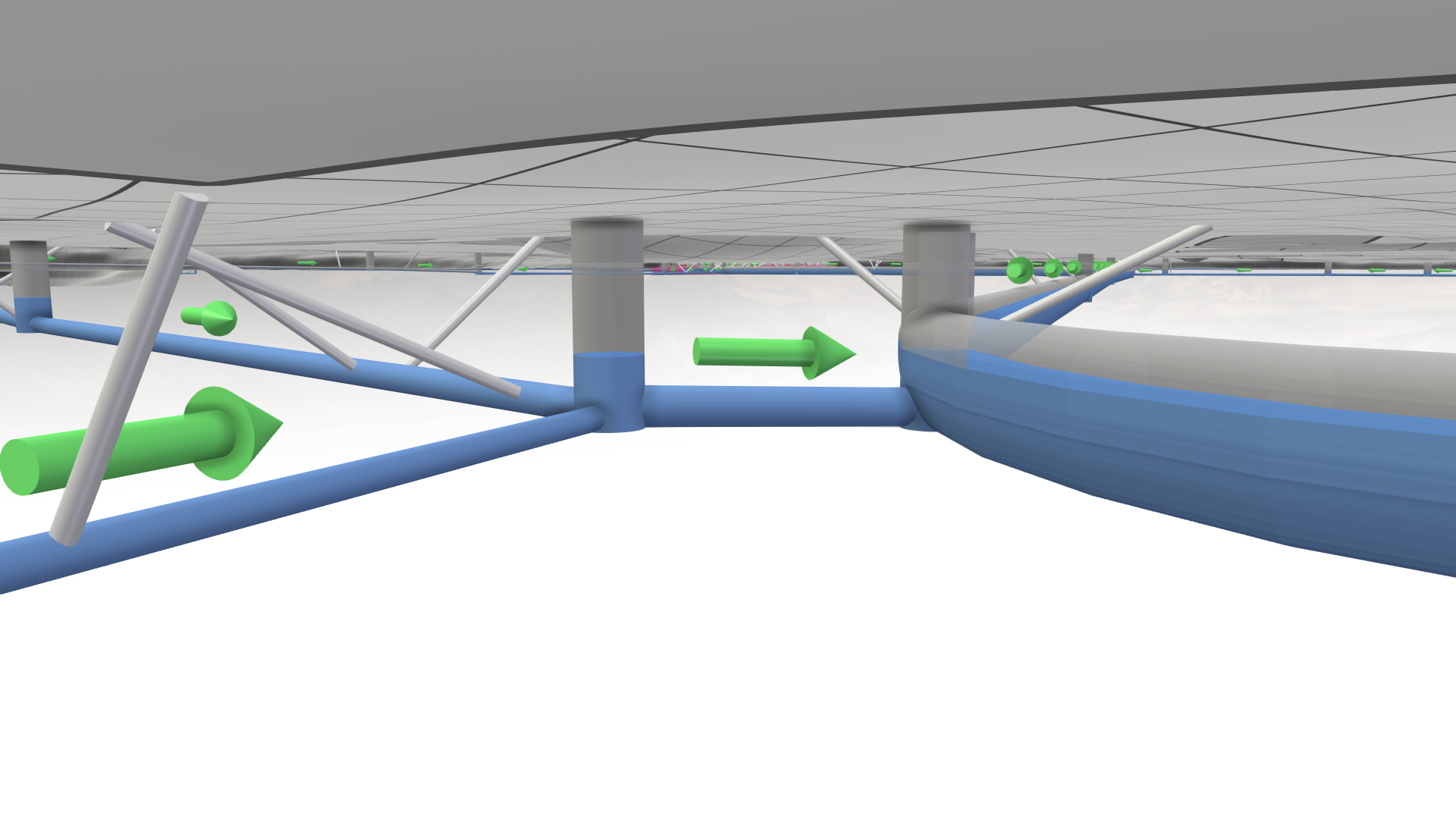 Sewer network below the terrain