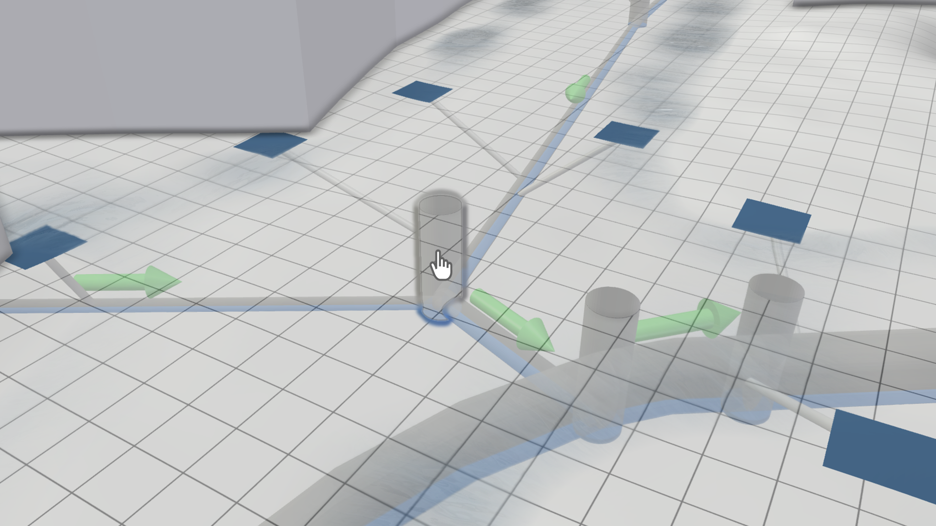 Selection of a sewer node in 3D view