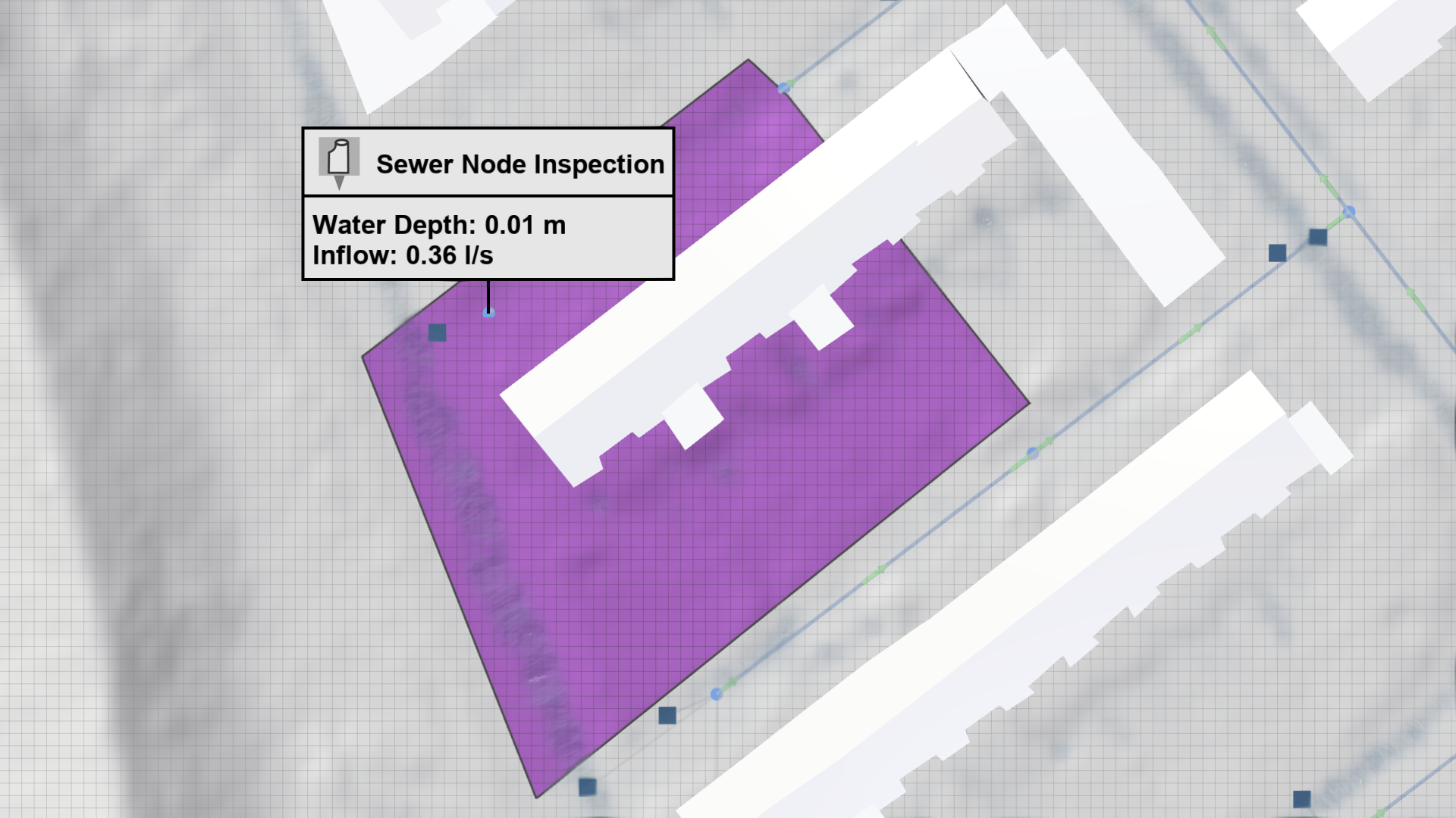 Associated sewer catchment in top-down view