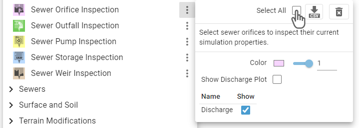 Select all sewer orifices for inspection