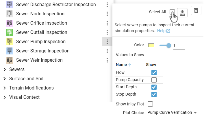 Select all sewer pumps for inspection
