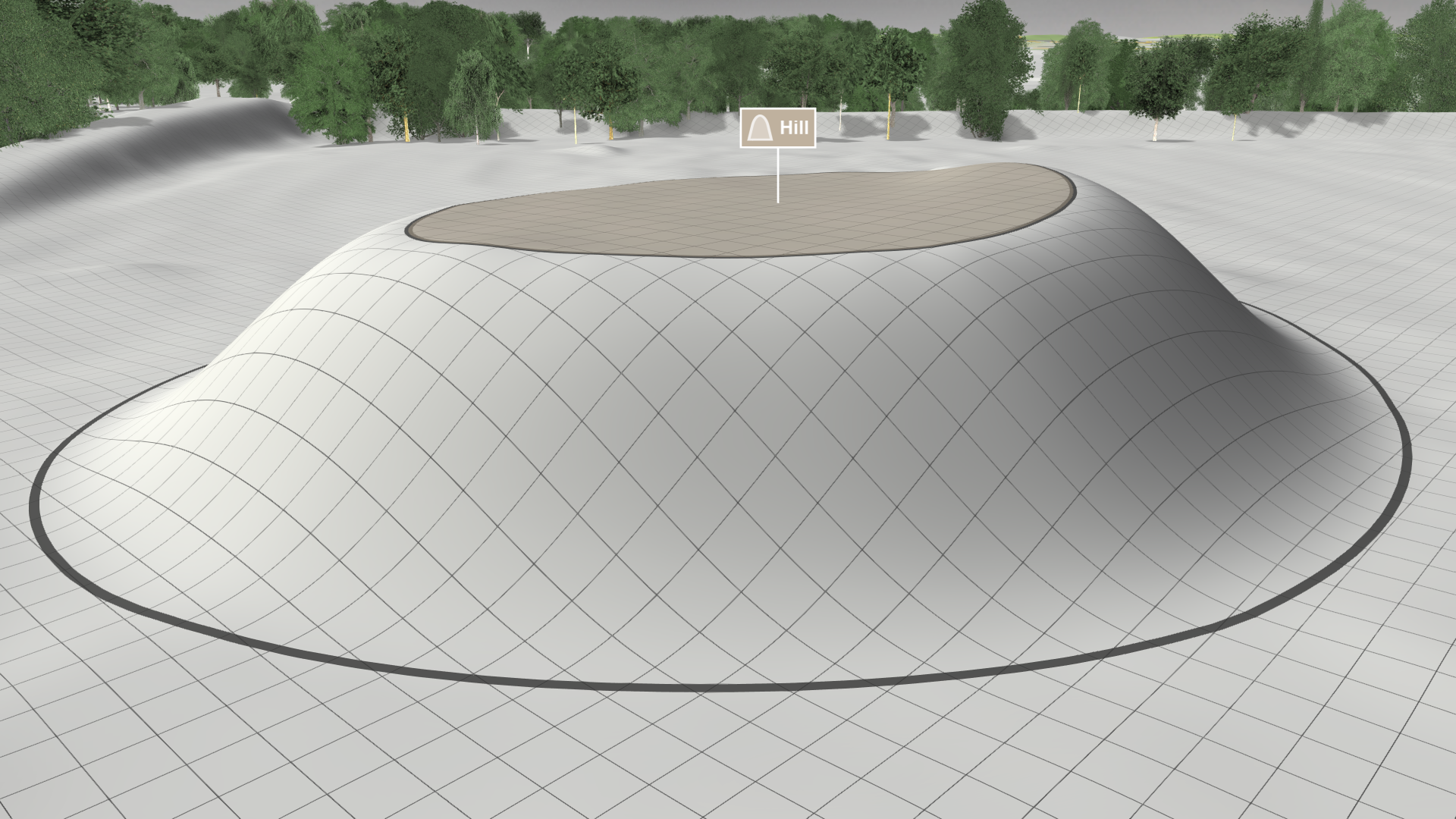 Hill with sine interpolation