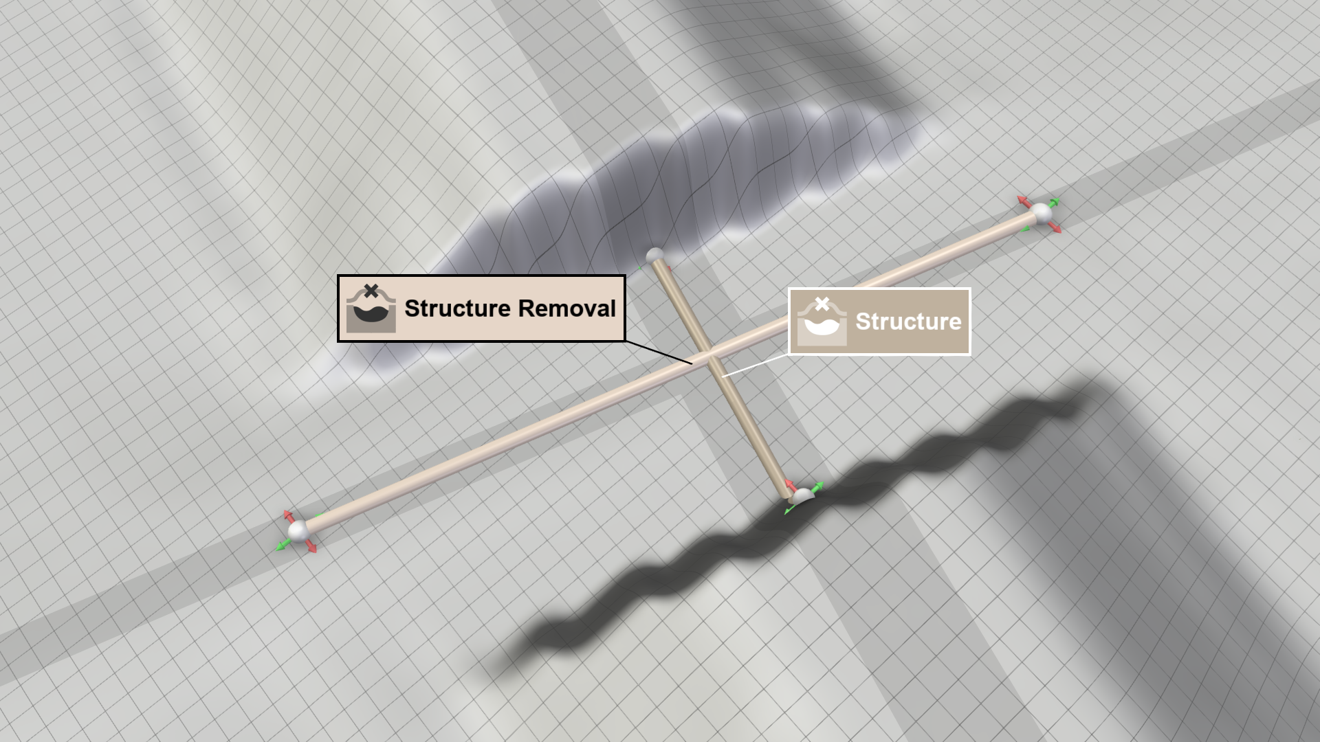 Structure removal line drawing