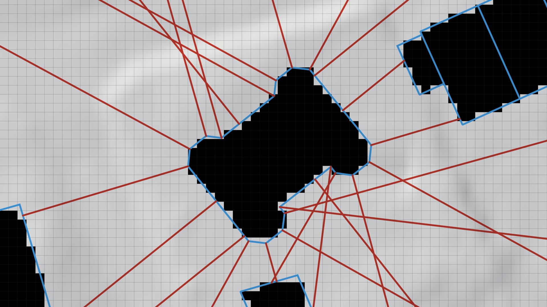 Lines (red) emitted from a selected building's façade Sampling Line Generation Image