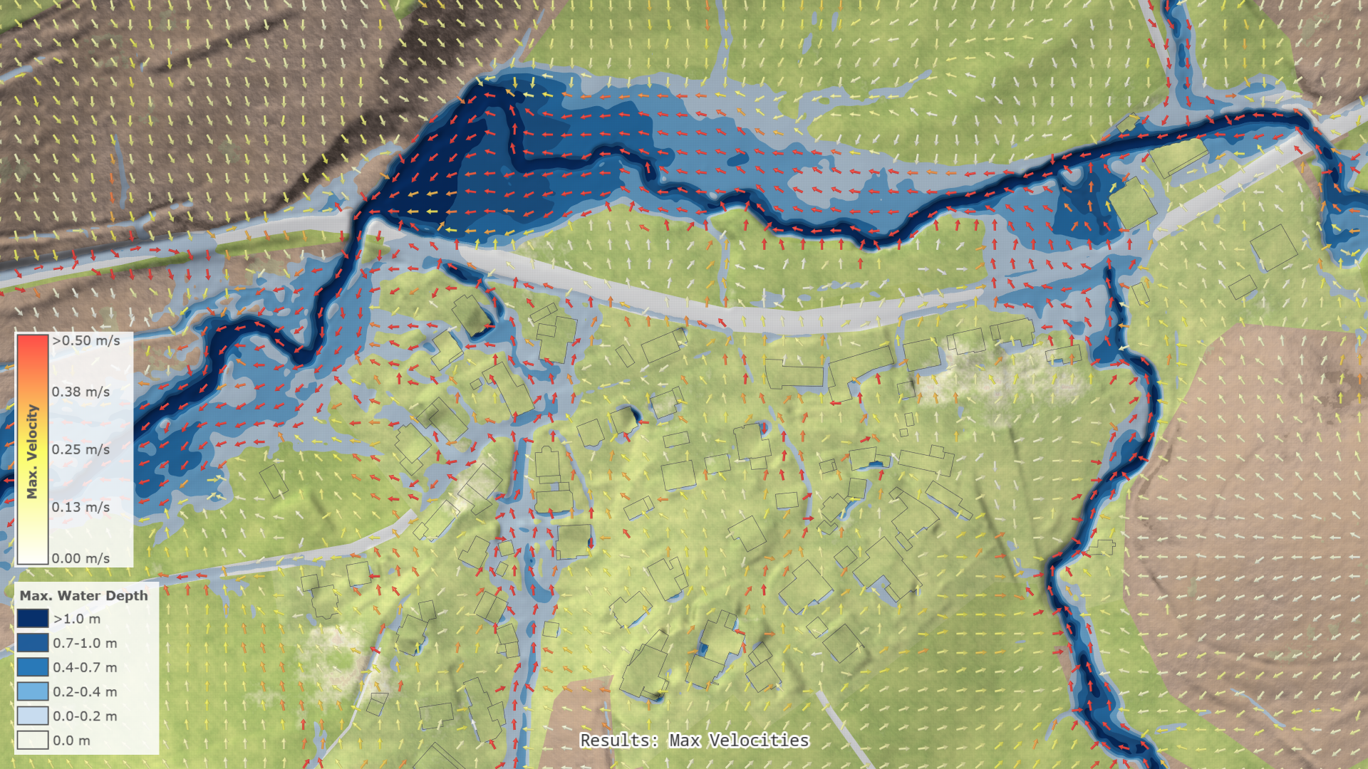 Max. Velocities and Depths