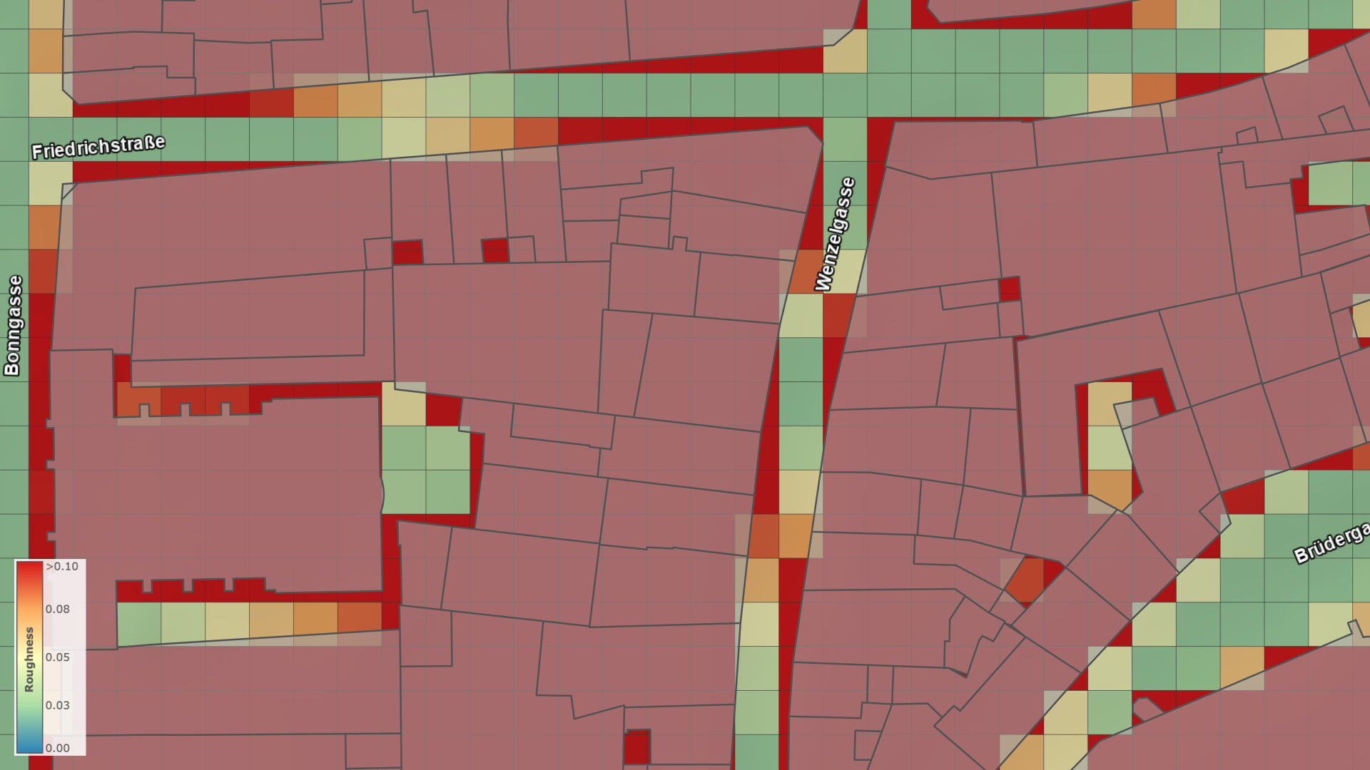 Roughness Values for a Narrow Street