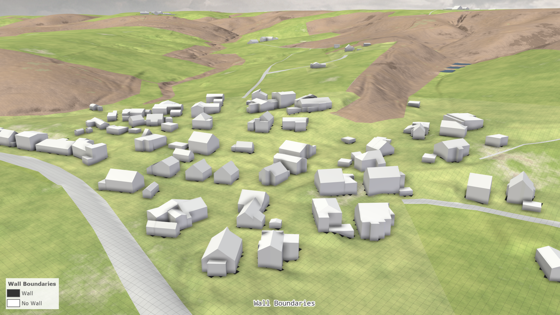 Wall Boundaries (with 3D Buildings)