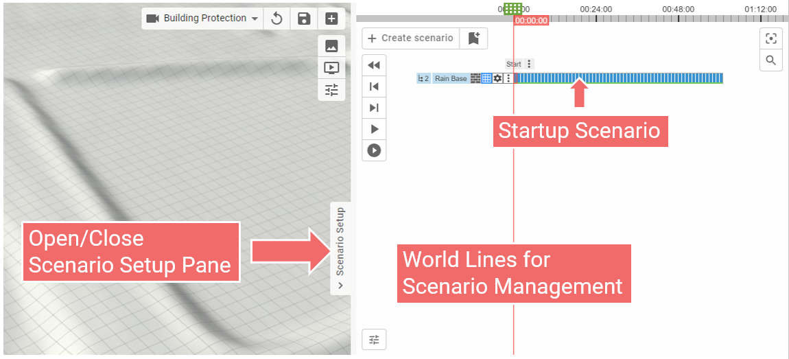 Open Scenario Setup Pane