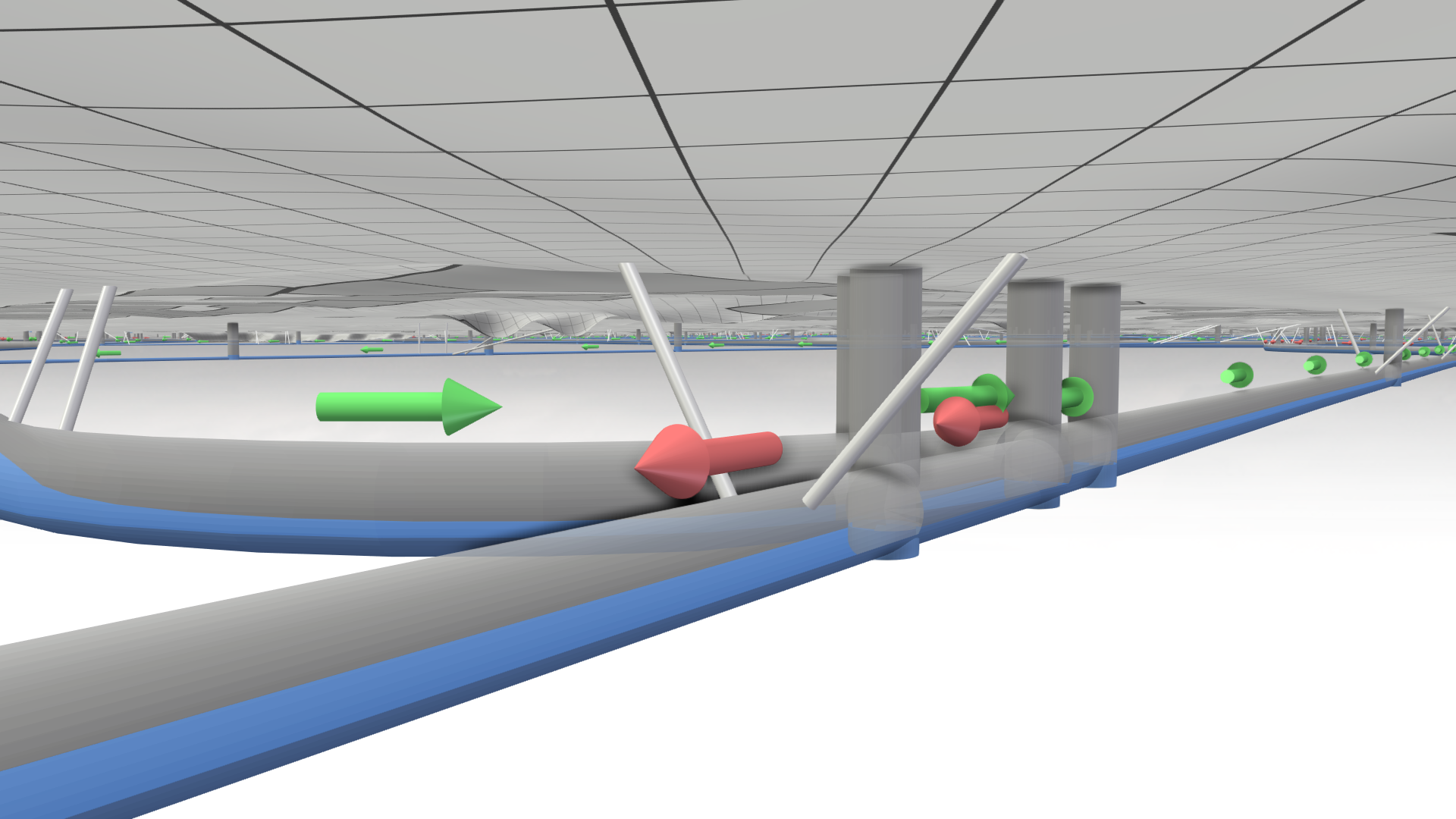 Sewer network below the terrain