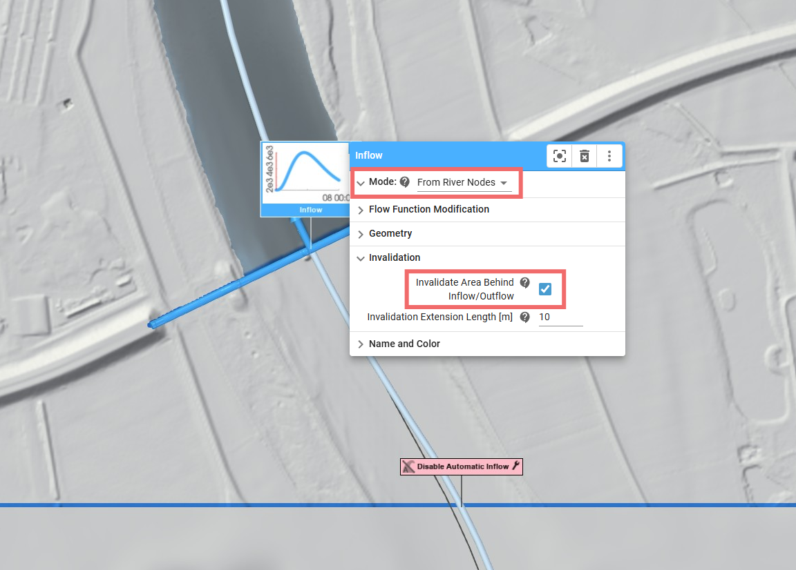 Customize placement of inflow