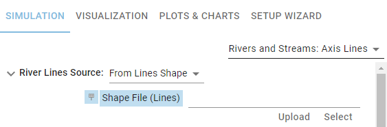 River Axis Lines Settings