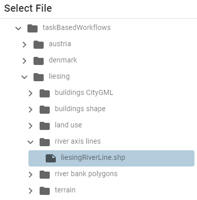 Select River Axis Lines