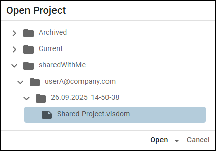 Open shared project Open Shared Project